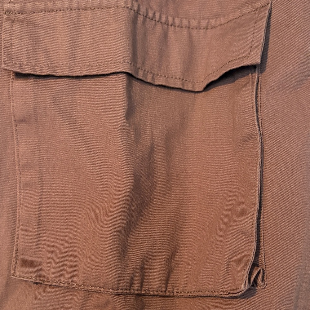 Blu Pepper Oversized Utility Zip-Up Jacket Dark Tan Size S - Picture 7 of 11